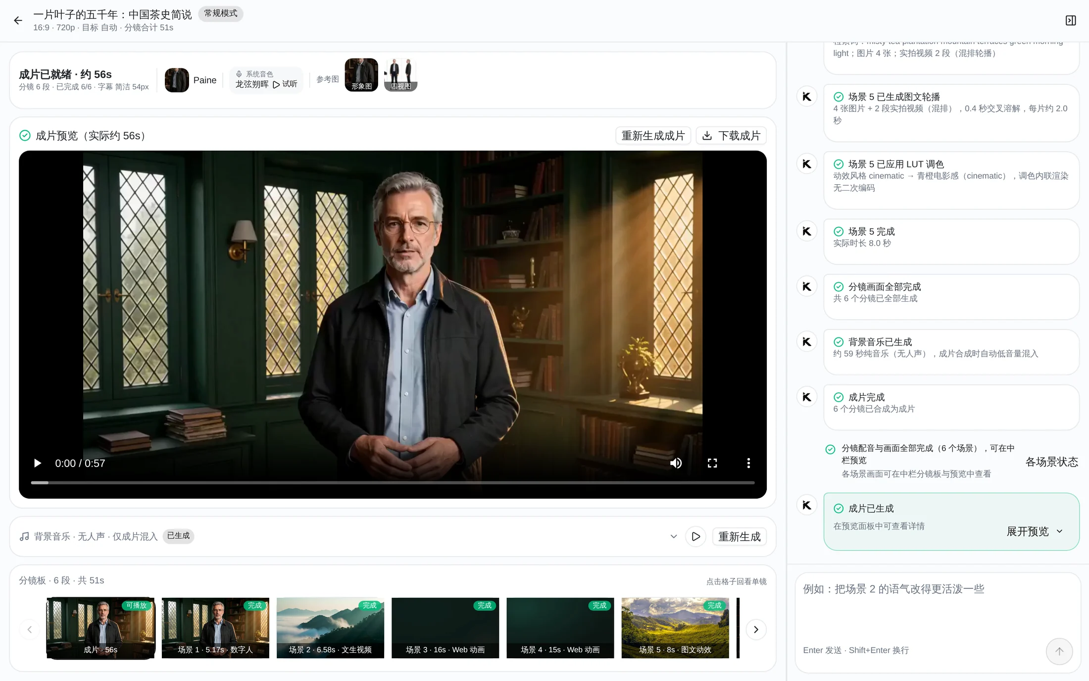 数字人成片工作台